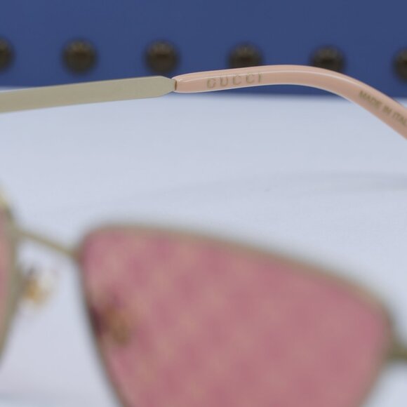 Final Price! Gucci GG1879S 004 Gold/Red with GG Pattern Sunglasses - Picture 9 of 12